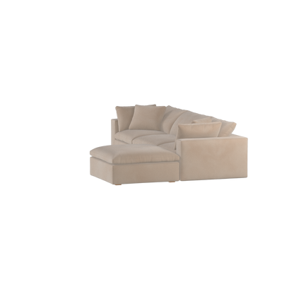 Canapé d'angle modulaire trois places Ari avec personnalisation complète du tissu