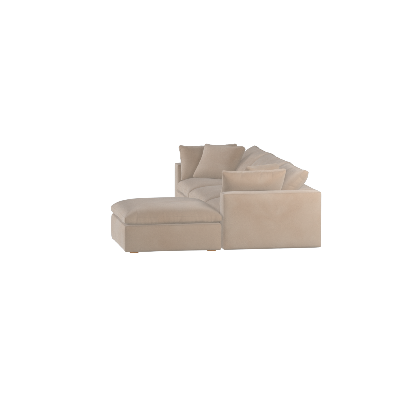 Canapé d'angle modulaire trois places Ari avec personnalisation complète du tissu