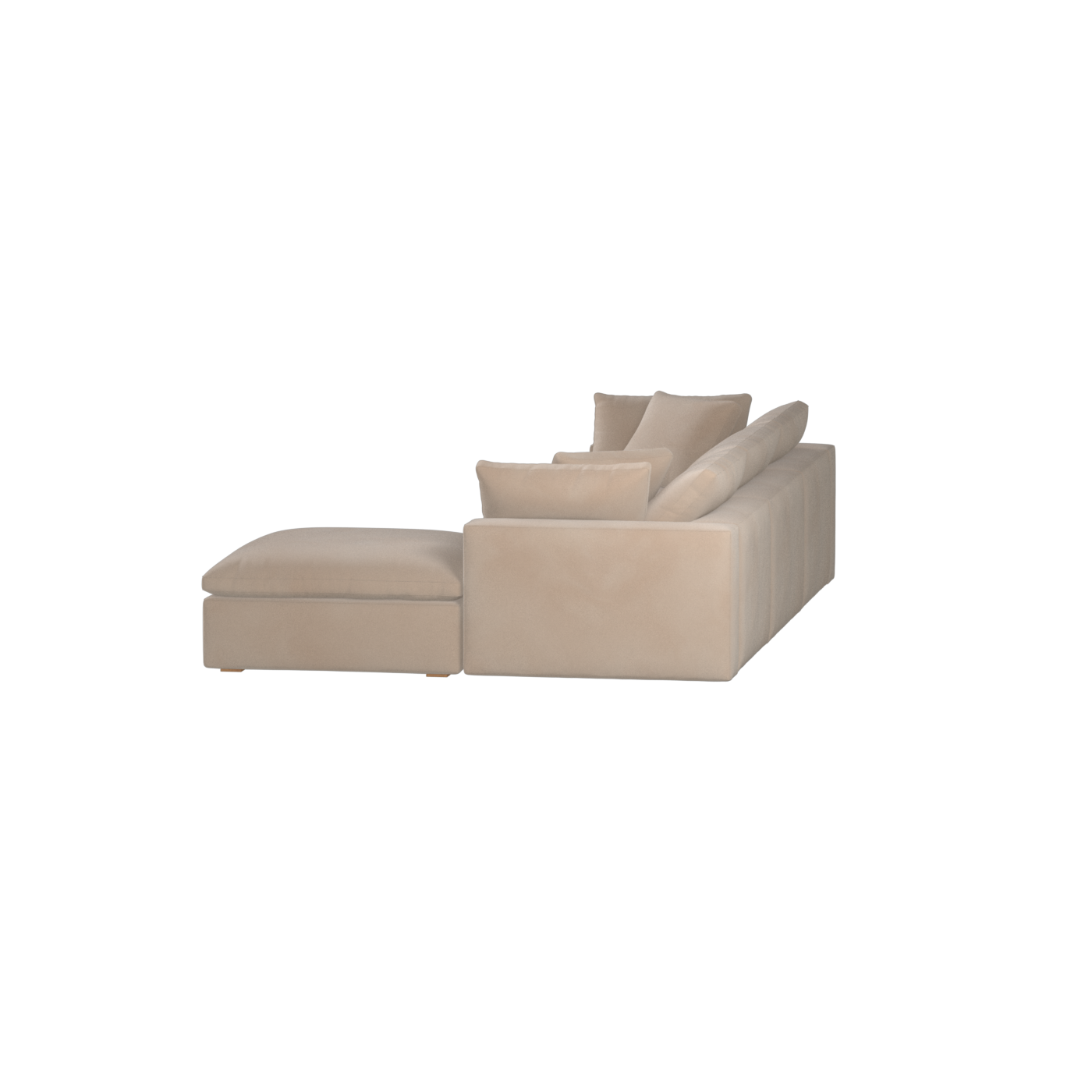 Canapé d'angle modulaire trois places Ari avec personnalisation complète du tissu