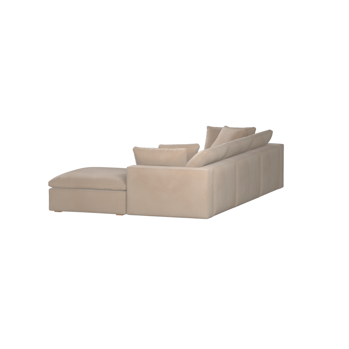Canapé d'angle modulaire trois places Ari avec personnalisation complète du tissu