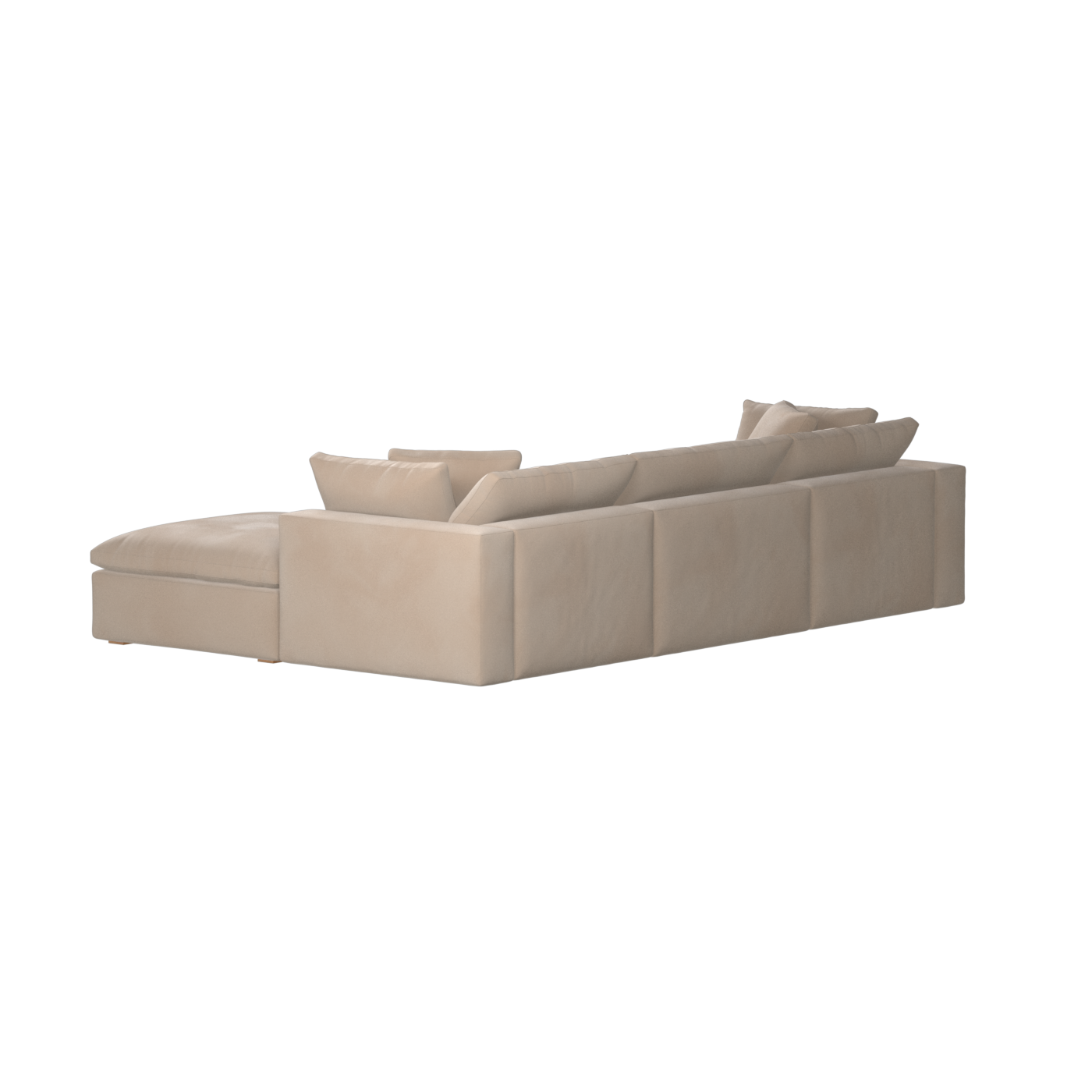 Canapé d'angle modulaire trois places Ari avec personnalisation complète du tissu