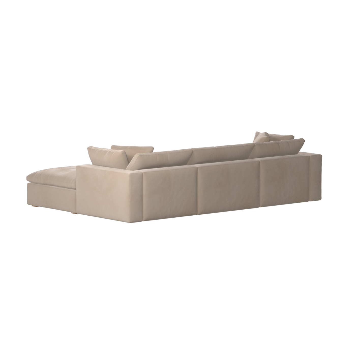 Canapé d'angle modulaire trois places Ari avec personnalisation complète du tissu