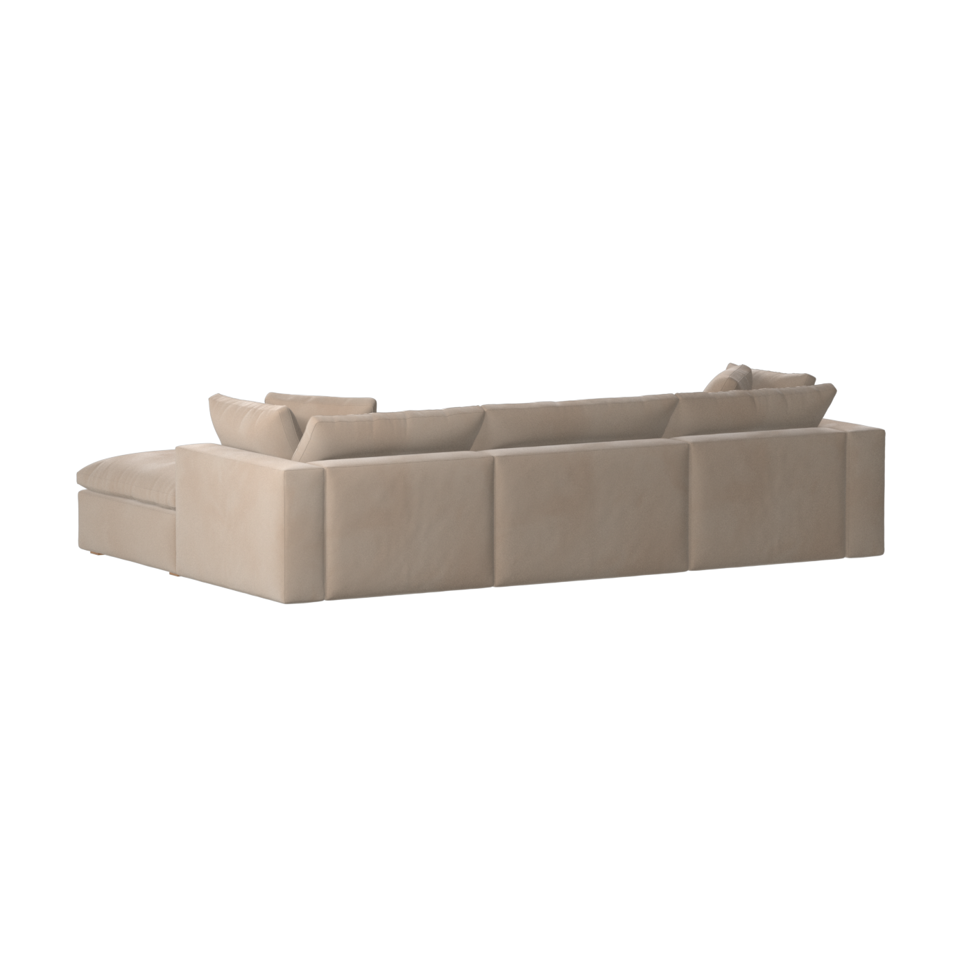 Canapé d'angle modulaire trois places Ari avec personnalisation complète du tissu