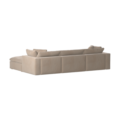 Canapé d'angle modulaire trois places Ari avec personnalisation complète du tissu