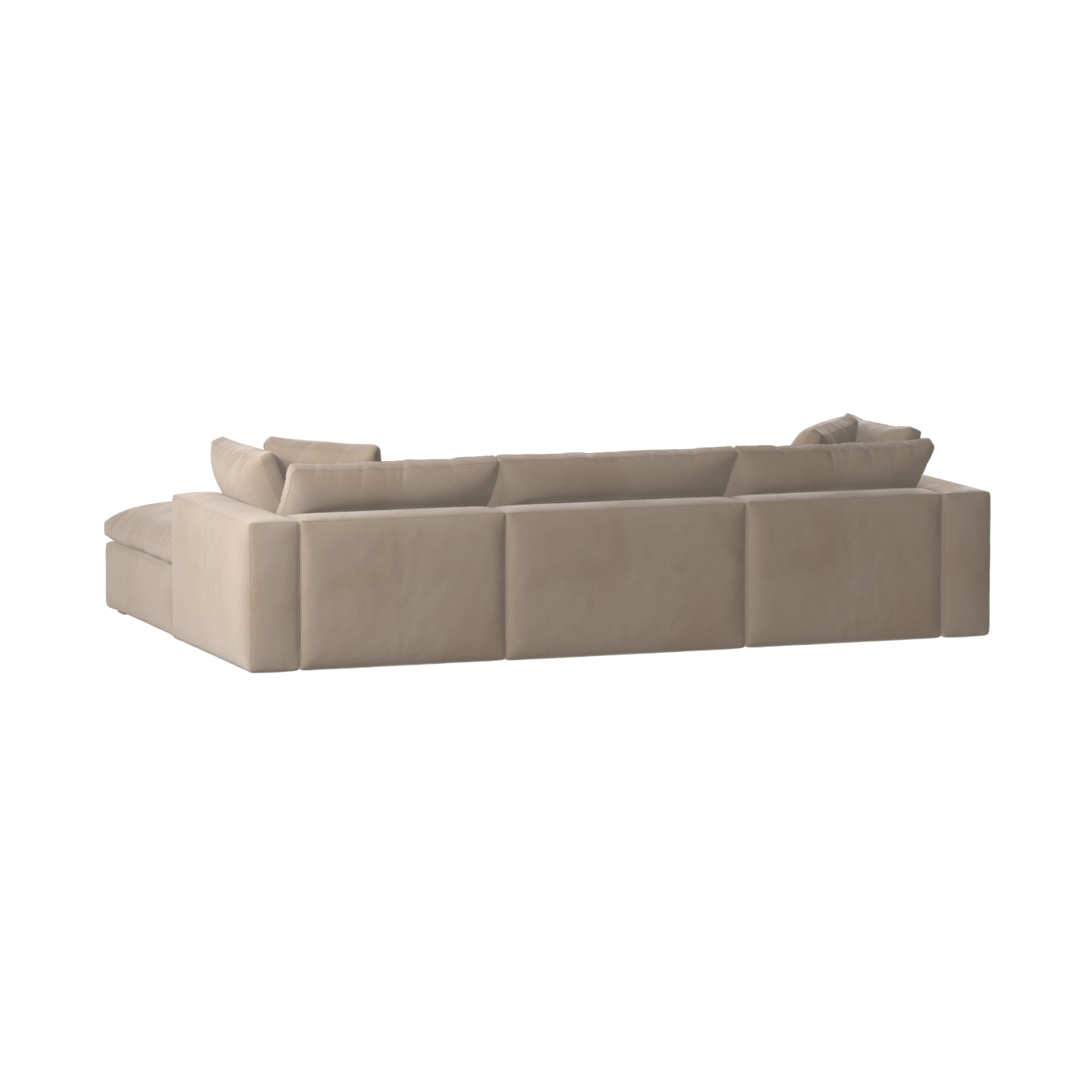 Canapé d'angle modulaire trois places Ari avec personnalisation complète du tissu