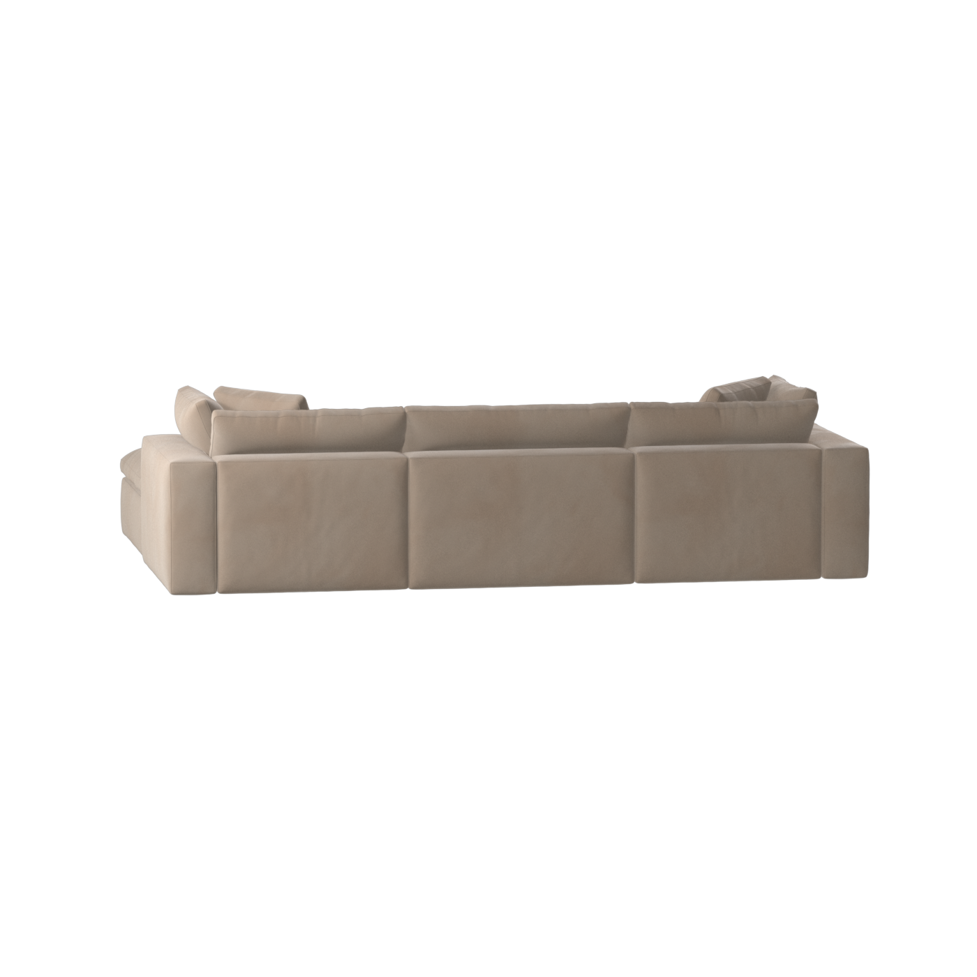 Canapé d'angle modulaire trois places Ari avec personnalisation complète du tissu
