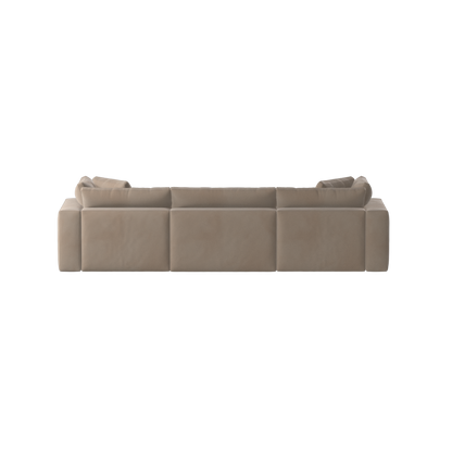 Canapé d'angle modulaire trois places Ari avec personnalisation complète du tissu