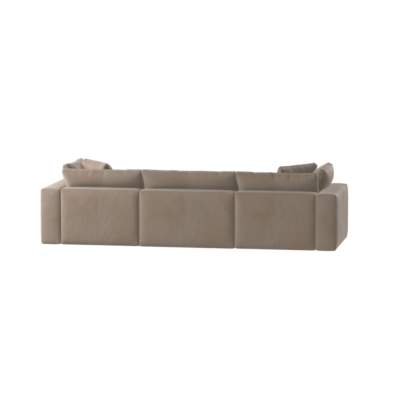 Canapé d'angle modulaire trois places Ari avec personnalisation complète du tissu