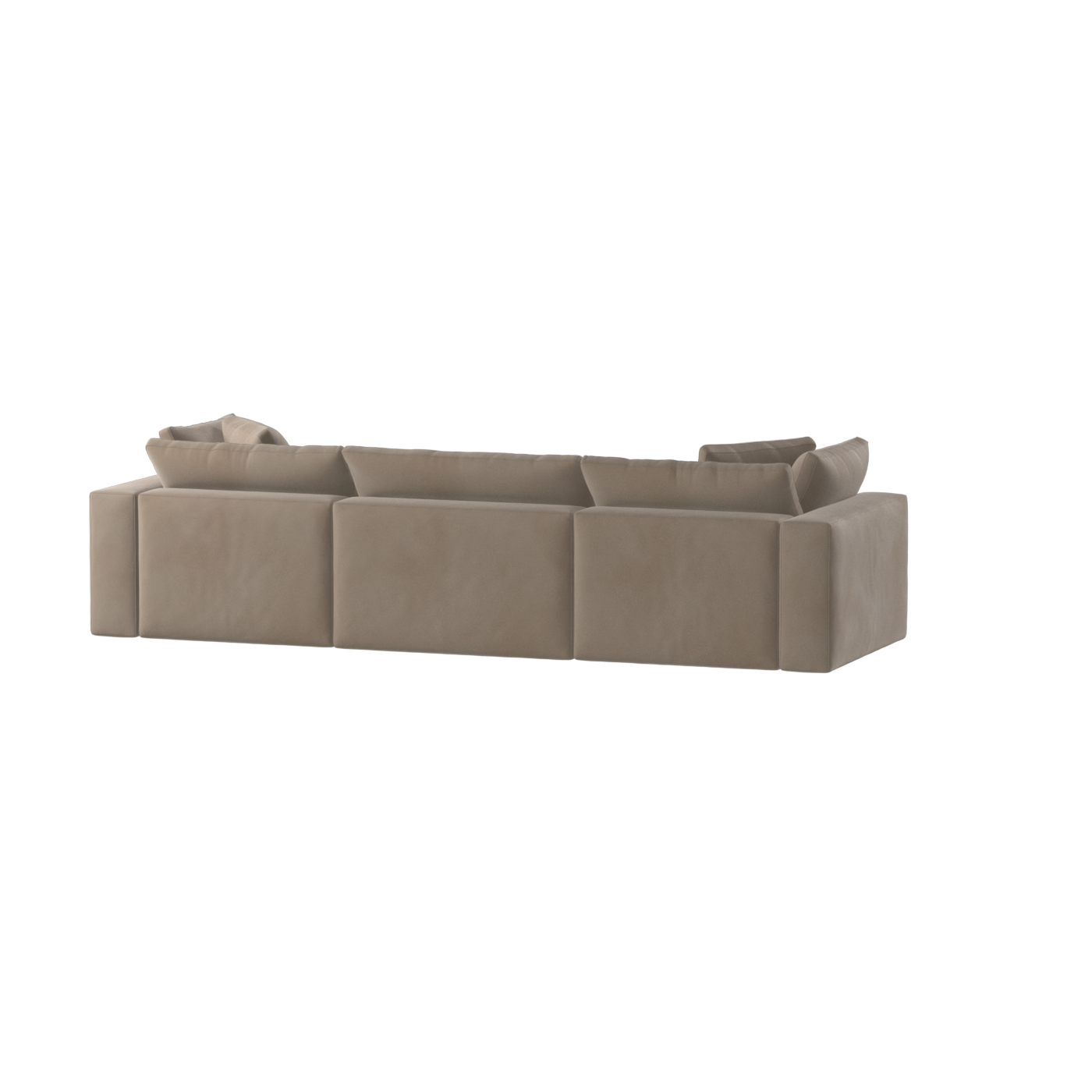 Canapé d'angle modulaire trois places Ari avec personnalisation complète du tissu