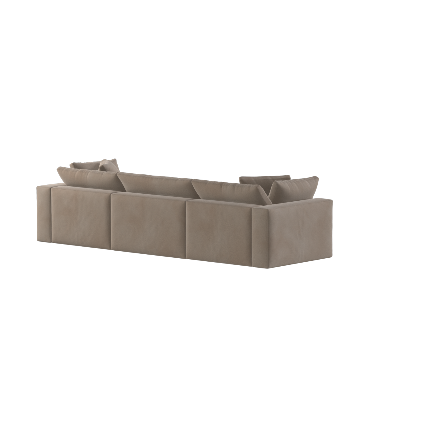 Canapé d'angle modulaire trois places Ari avec personnalisation complète du tissu