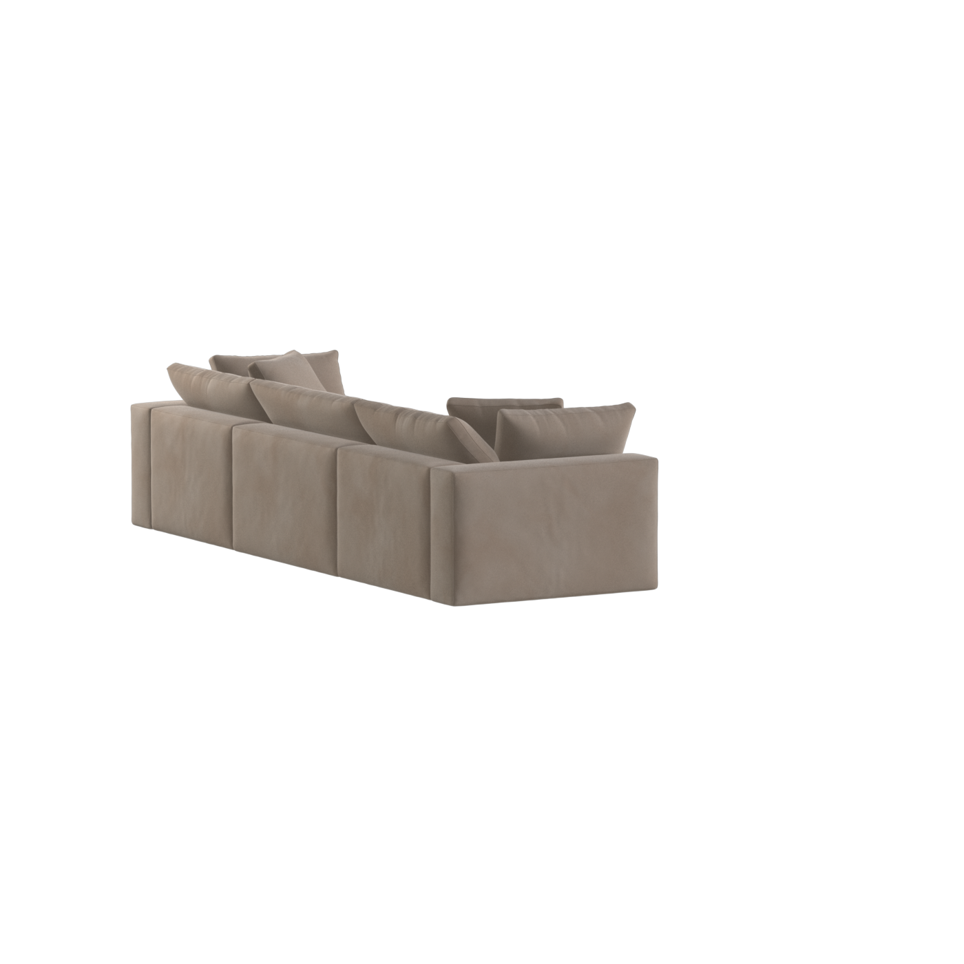 Canapé d'angle modulaire trois places Ari avec personnalisation complète du tissu