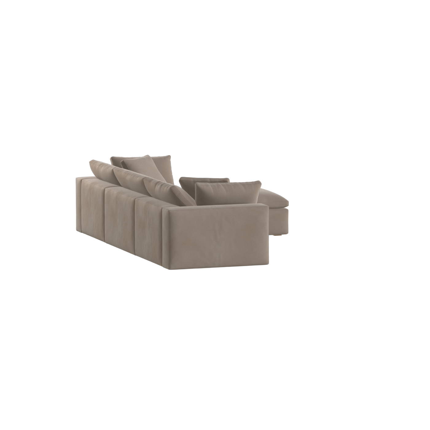 Canapé d'angle modulaire trois places Ari avec personnalisation complète du tissu