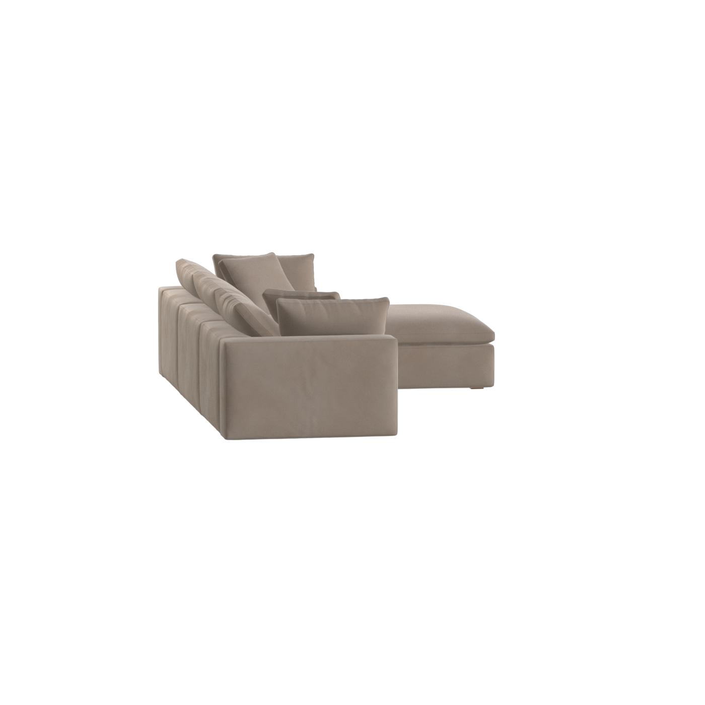 Canapé d'angle modulaire trois places Ari avec personnalisation complète du tissu