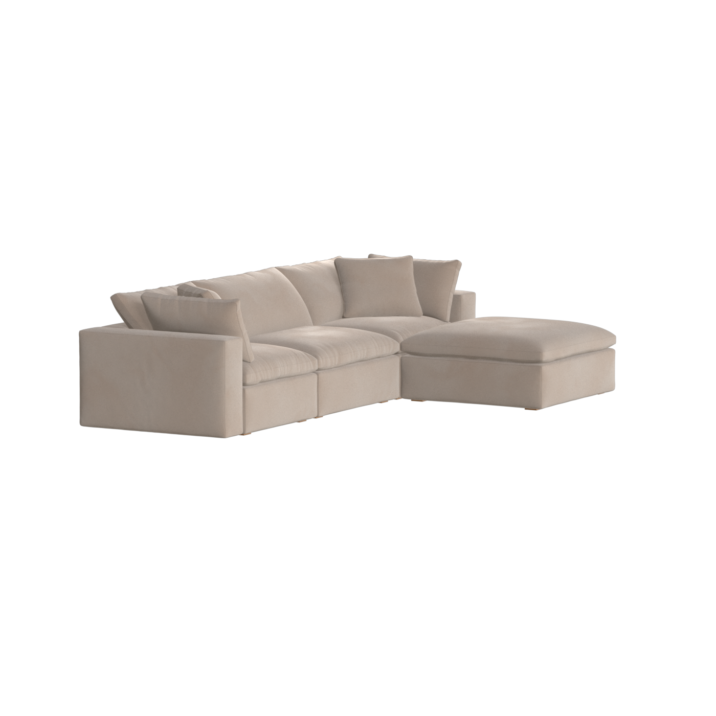 Canapé d'angle modulaire trois places Ari avec personnalisation complète du tissu