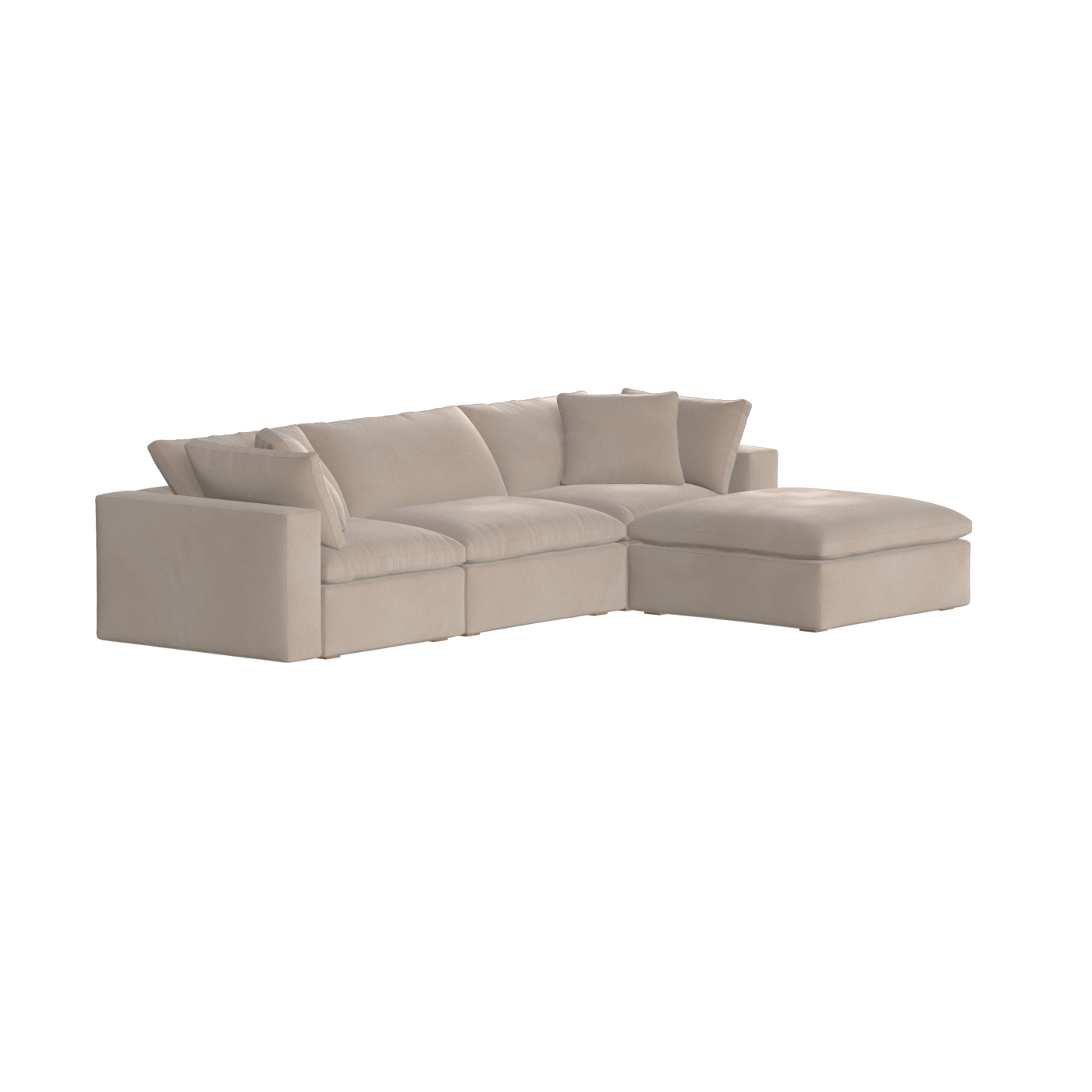 Canapé d'angle modulaire trois places Ari avec personnalisation complète du tissu
