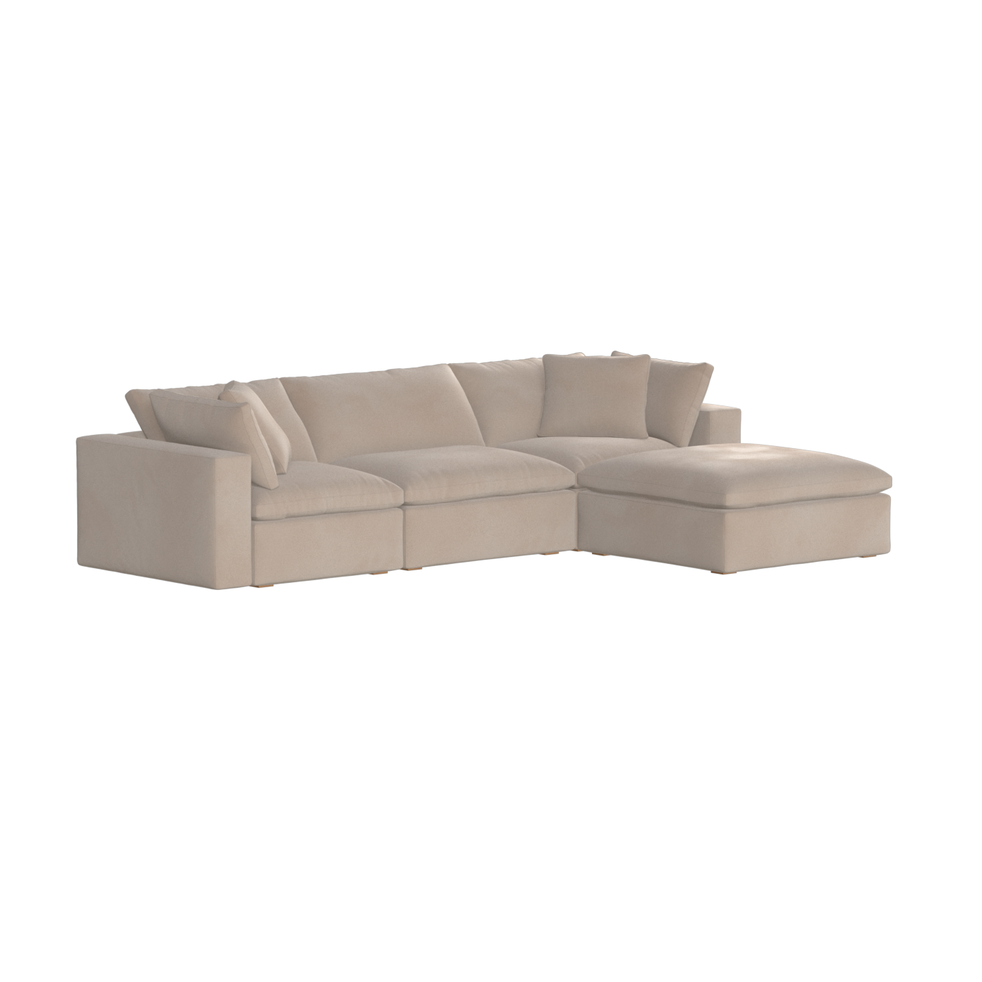 Canapé d'angle modulaire trois places Ari avec personnalisation complète du tissu