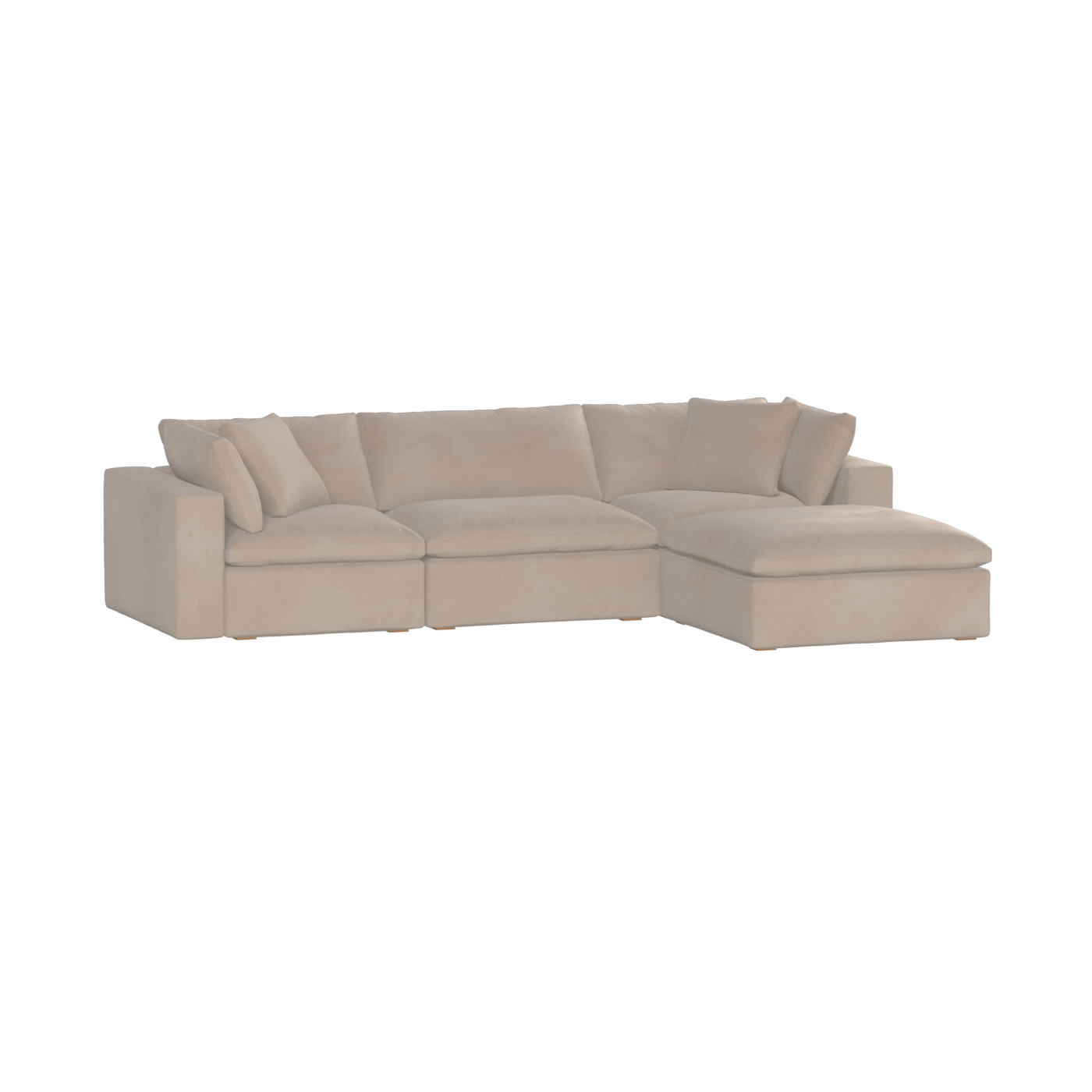 Canapé d'angle modulaire trois places Ari avec personnalisation complète du tissu