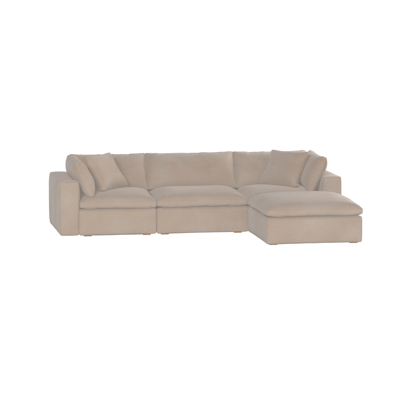 Canapé d'angle modulaire trois places Ari avec personnalisation complète du tissu