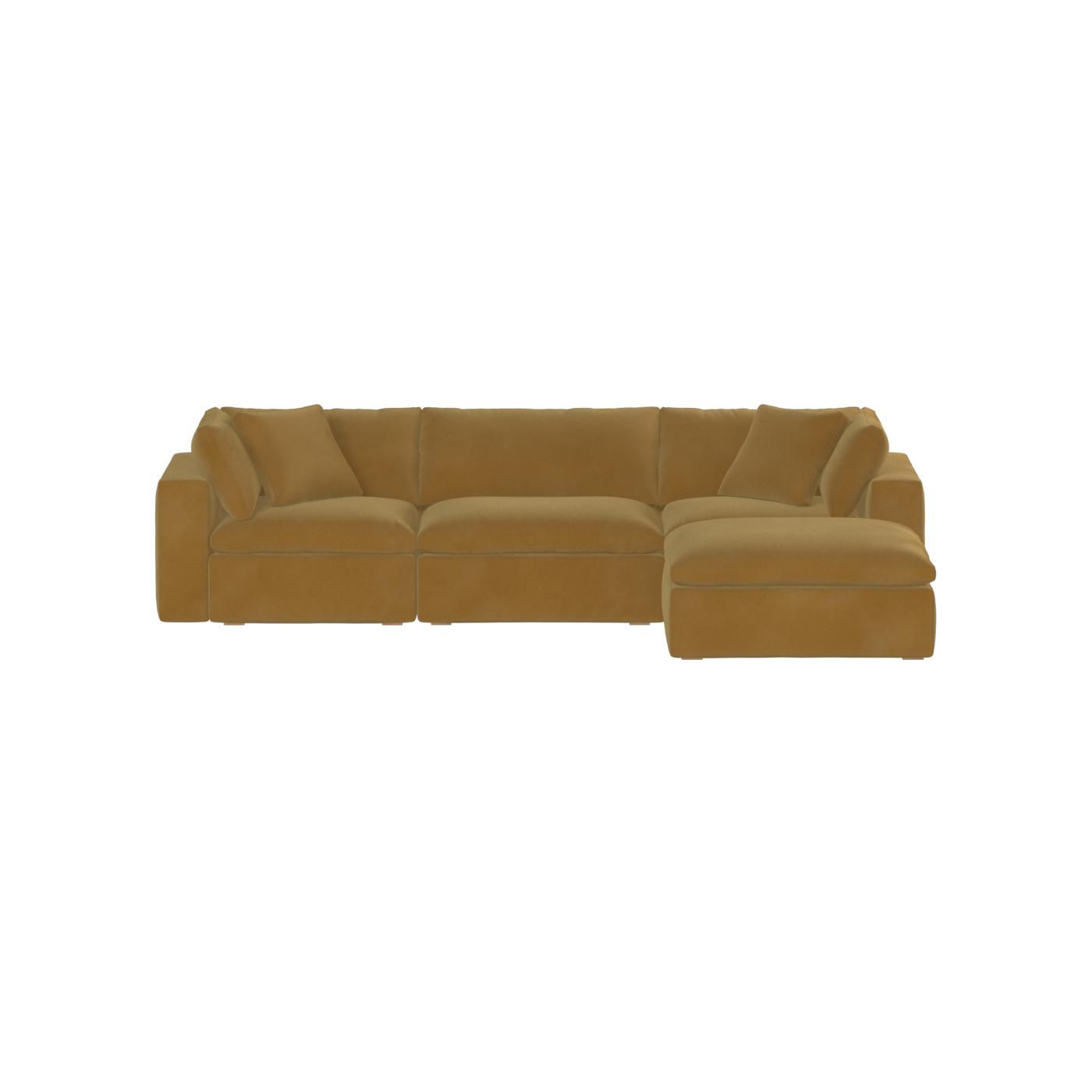 Canapé d'angle modulaire trois places Ari avec personnalisation complète du tissu