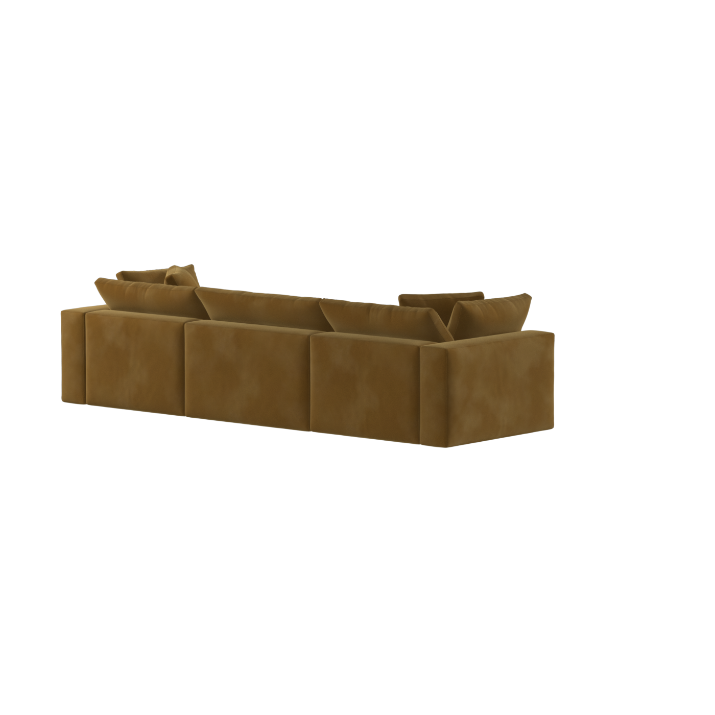 Canapé d'angle modulaire trois places Ari avec personnalisation complète du tissu