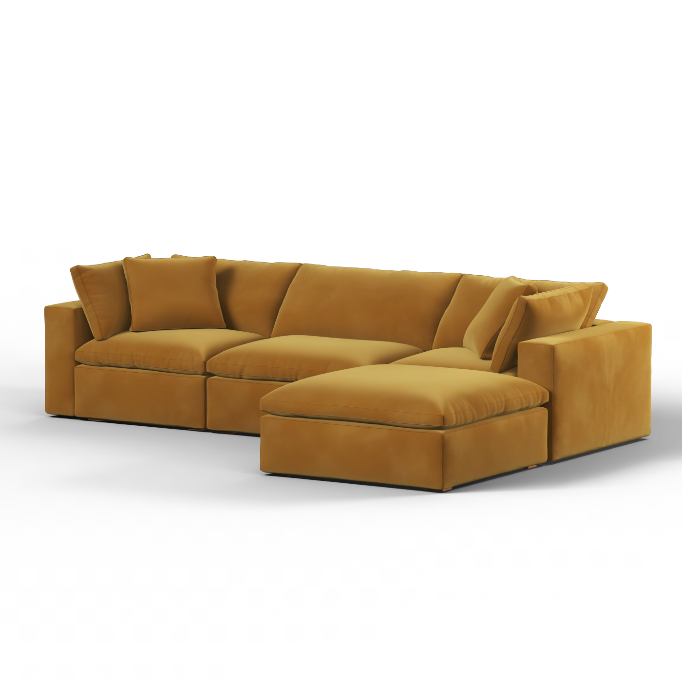 Canapé d'angle modulaire trois places Ari avec personnalisation complète du tissu