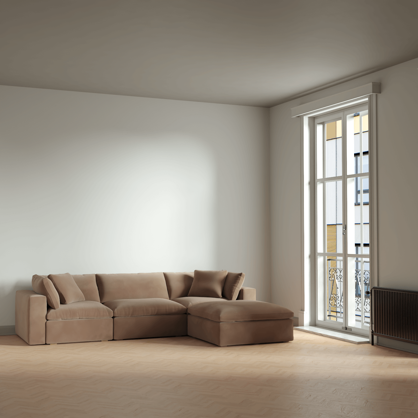 Ari three seater modular corner Sofa With Full Fabric Customisation