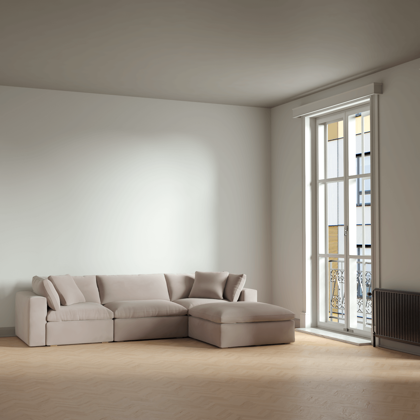 Ari three seater modular corner Sofa With Full Fabric Customisation