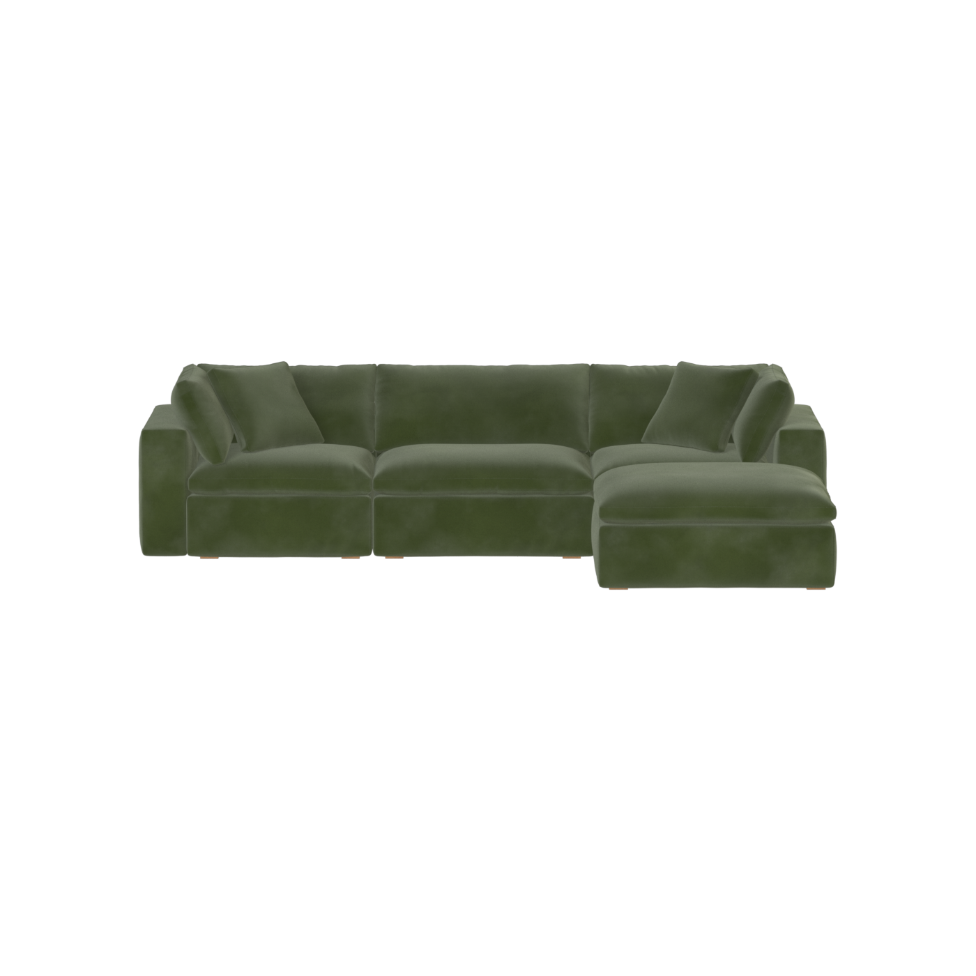 Canapé d'angle modulaire trois places Ari avec personnalisation complète du tissu