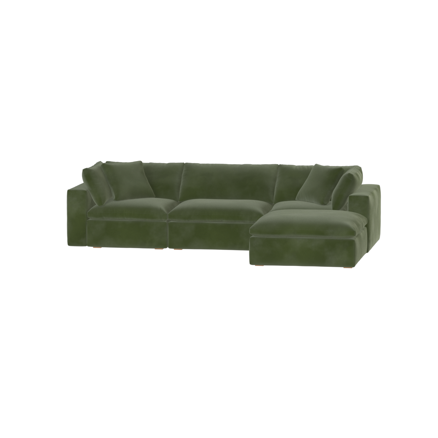 Canapé d'angle modulaire trois places Ari avec personnalisation complète du tissu