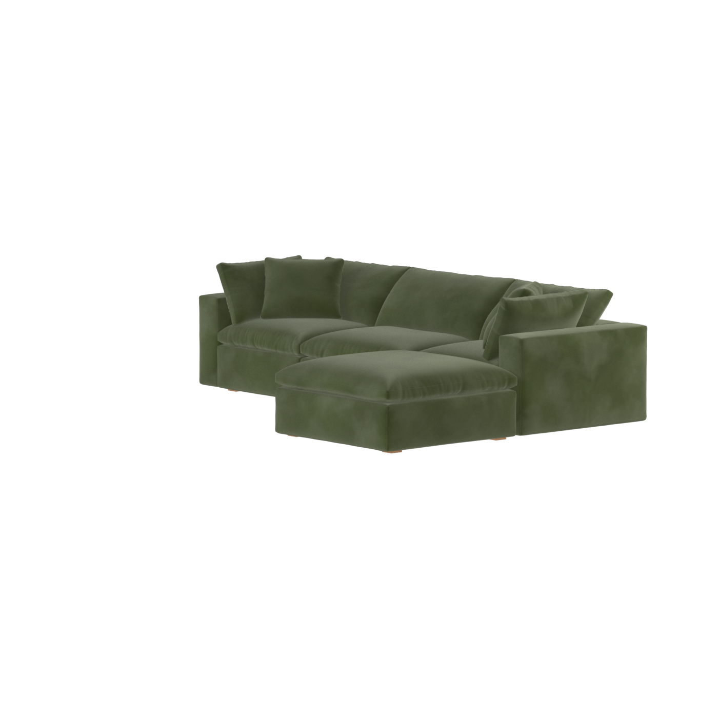 Canapé d'angle modulaire trois places Ari avec personnalisation complète du tissu