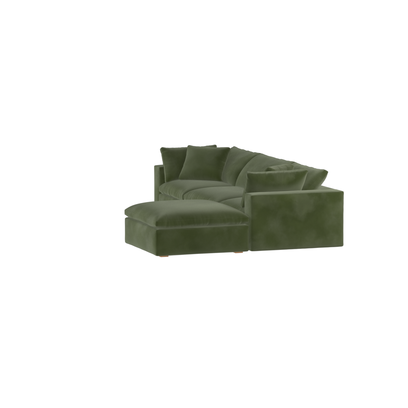 Canapé d'angle modulaire trois places Ari avec personnalisation complète du tissu