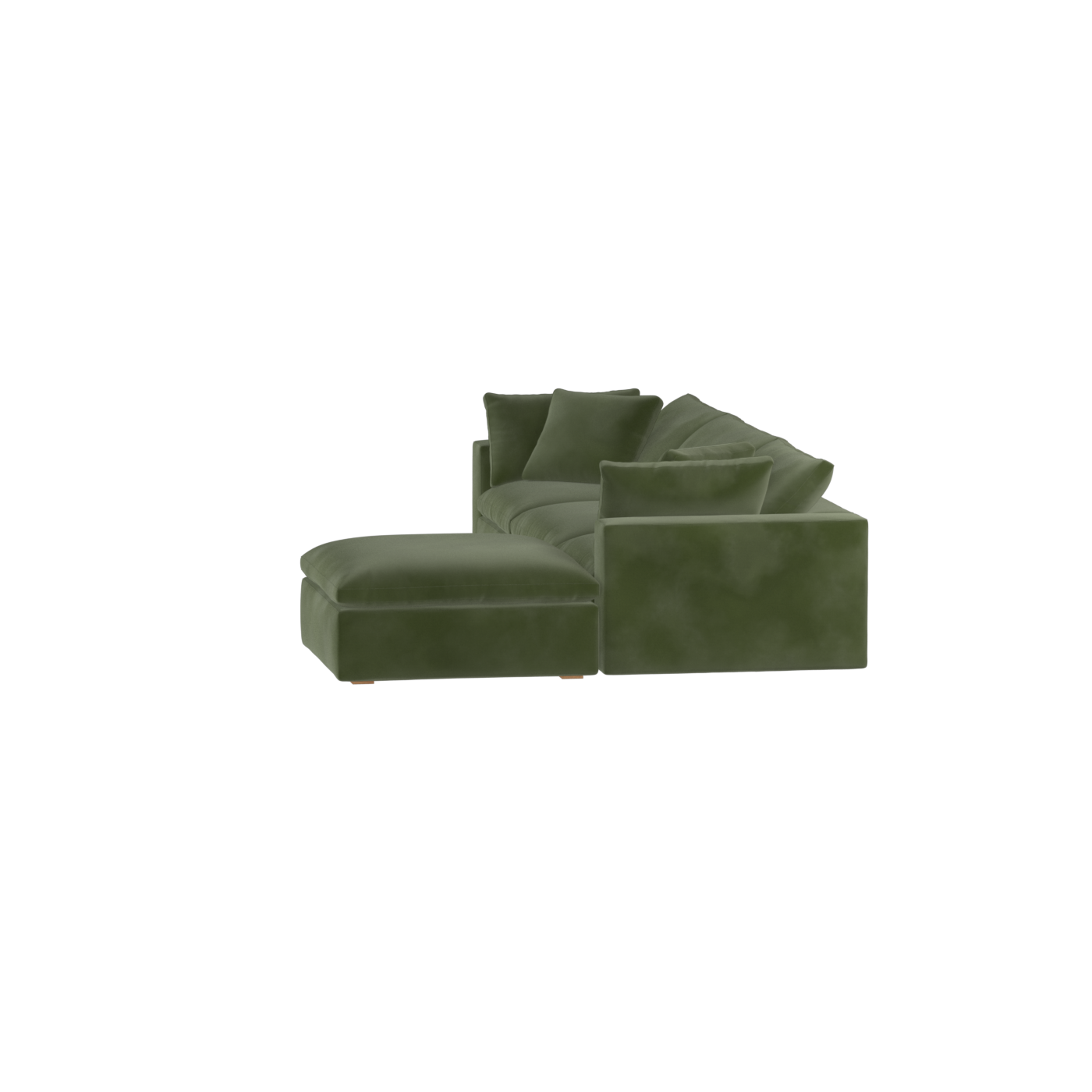 Canapé d'angle modulaire trois places Ari avec personnalisation complète du tissu
