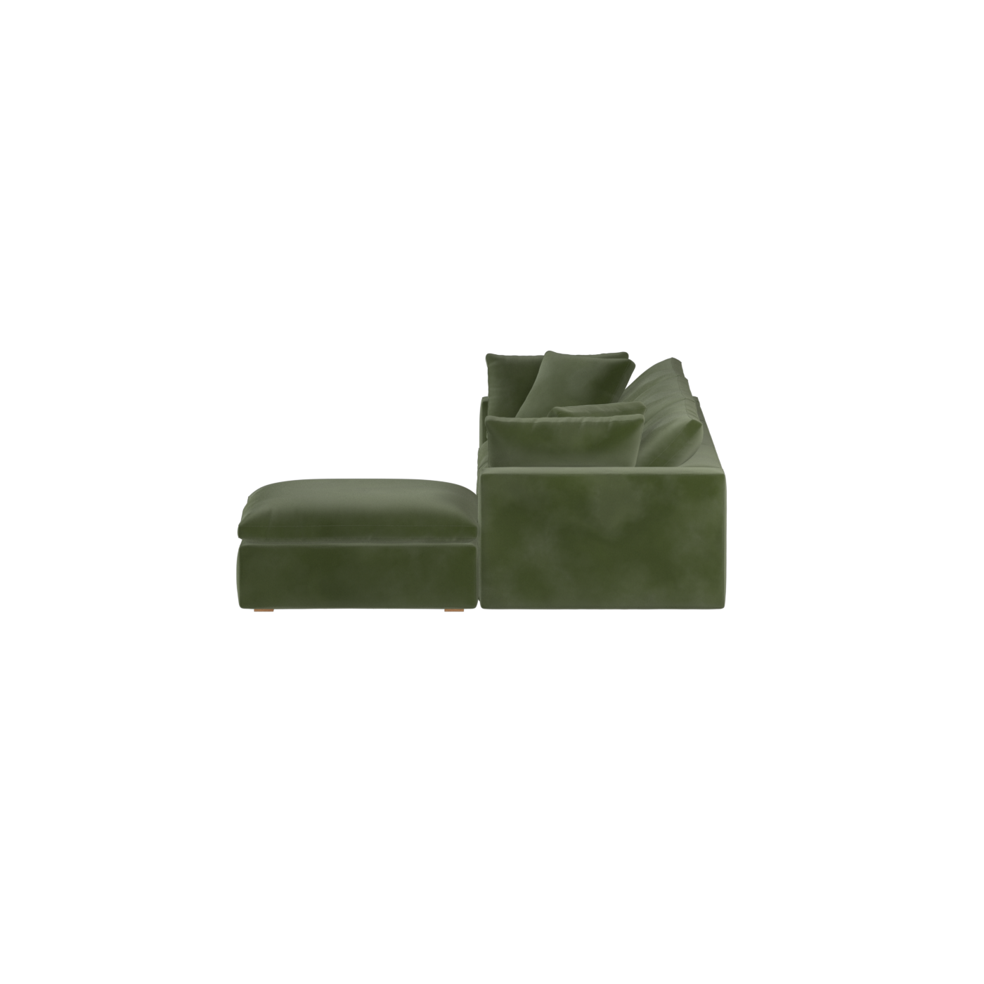 Canapé d'angle modulaire trois places Ari avec personnalisation complète du tissu