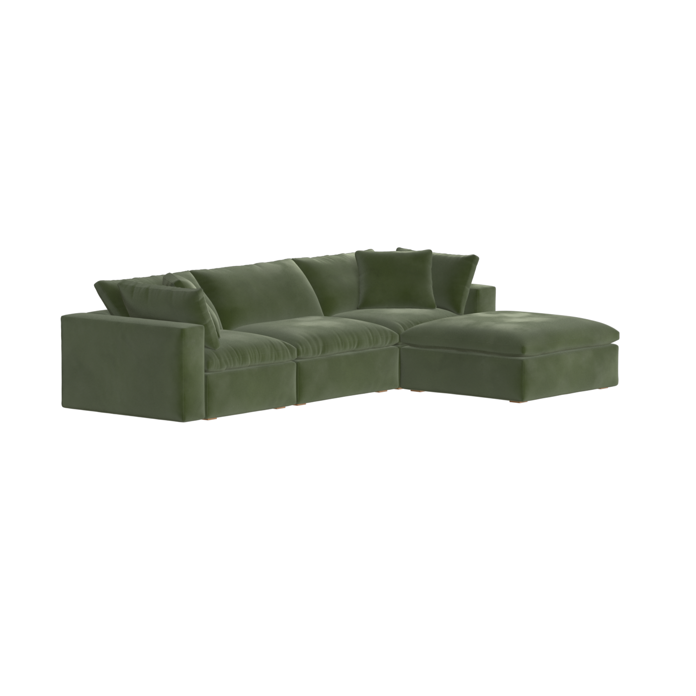 Canapé d'angle modulaire trois places Ari avec personnalisation complète du tissu