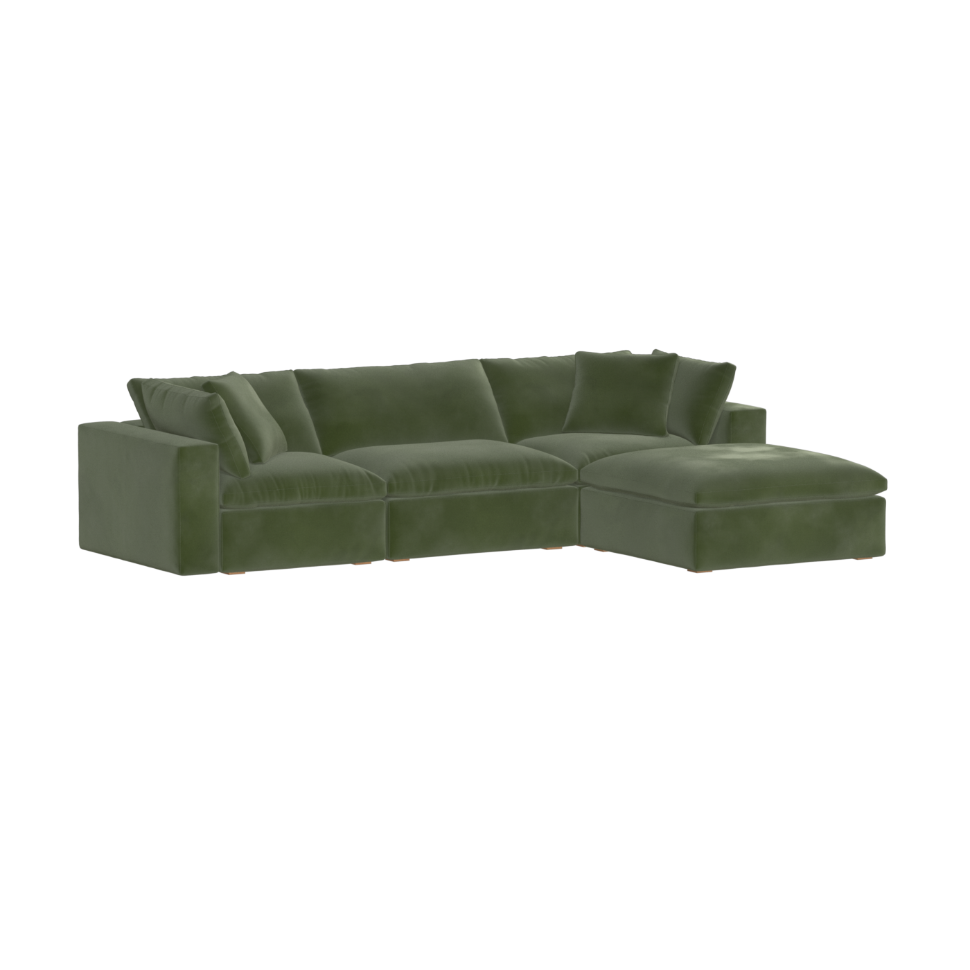 Canapé d'angle modulaire trois places Ari avec personnalisation complète du tissu