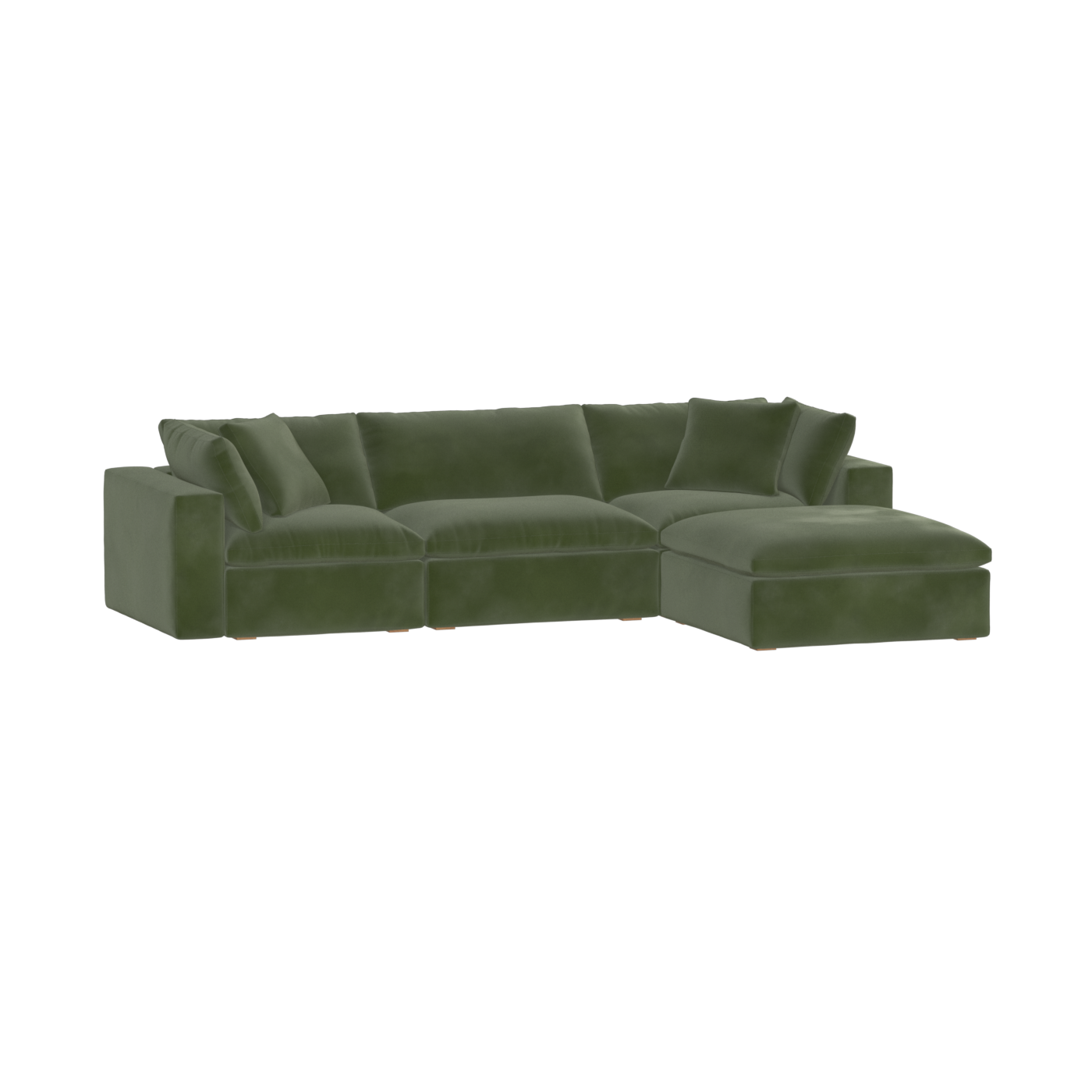 Canapé d'angle modulaire trois places Ari avec personnalisation complète du tissu