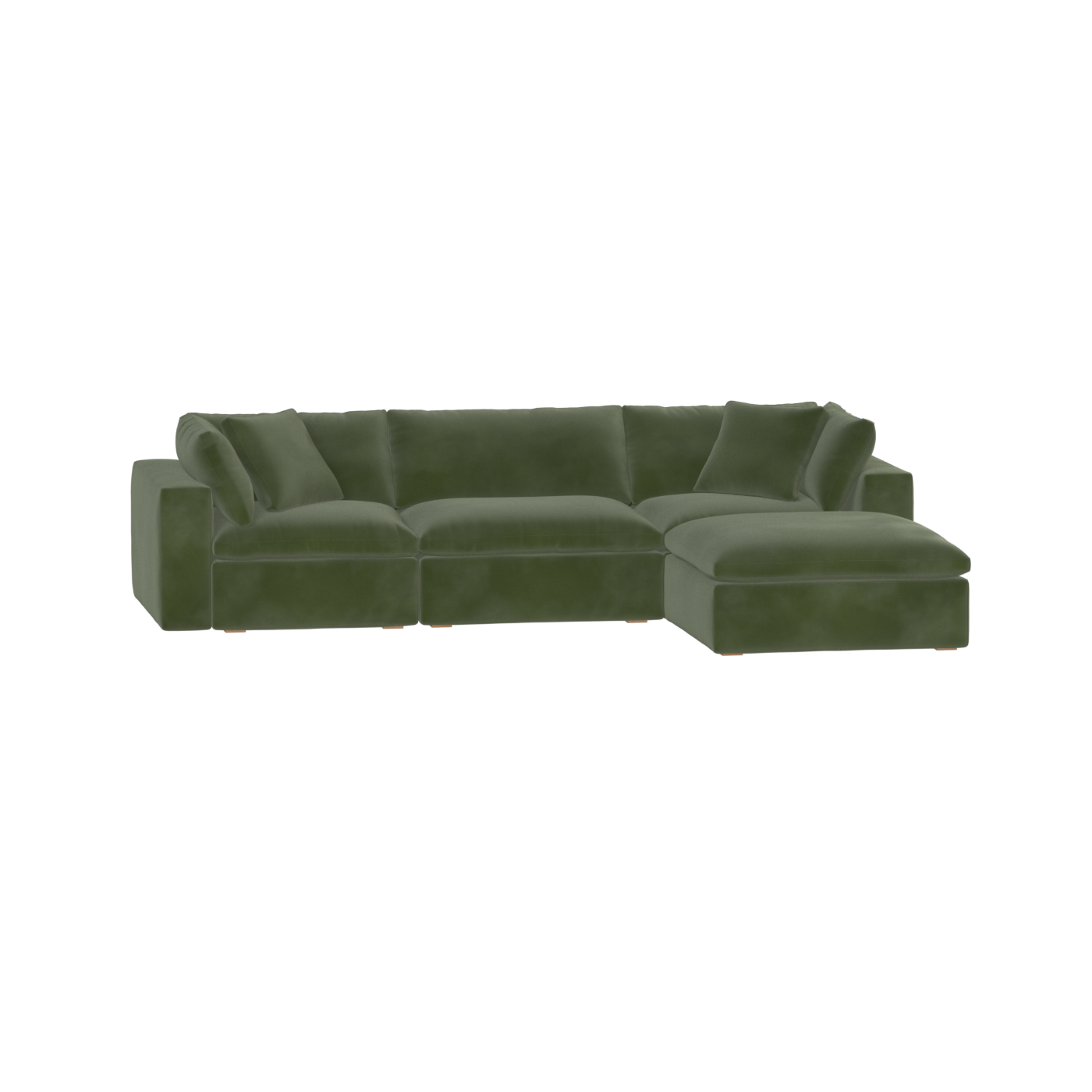 Canapé d'angle modulaire trois places Ari avec personnalisation complète du tissu