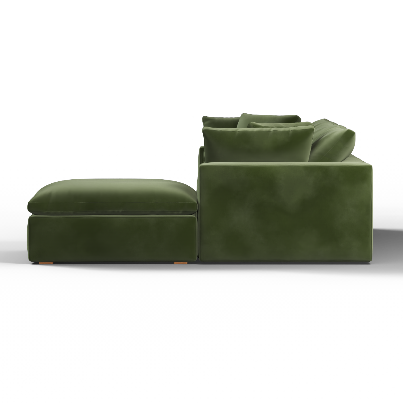 Canapé d'angle modulaire trois places Ari avec personnalisation complète du tissu