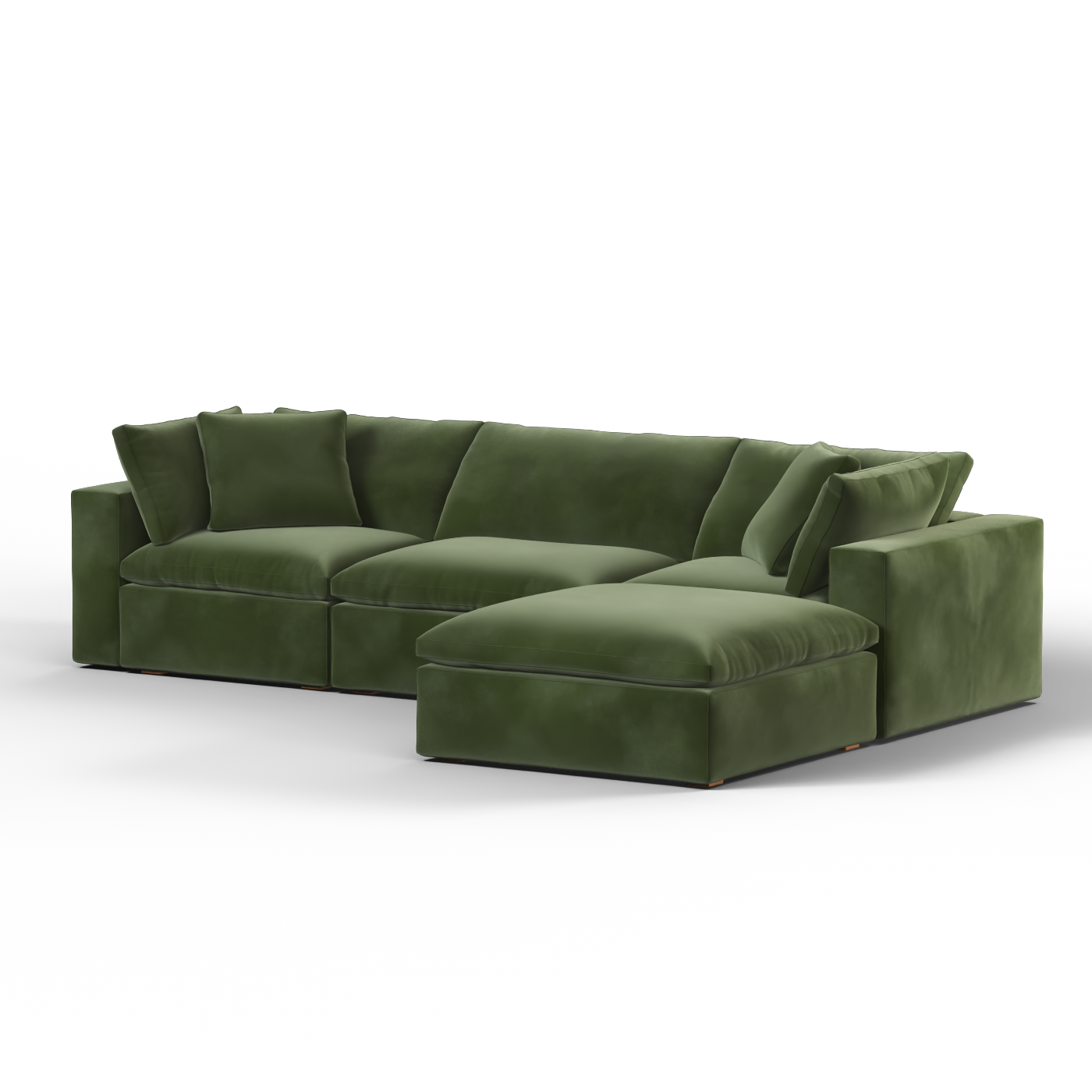 Canapé d'angle modulaire trois places Ari avec personnalisation complète du tissu