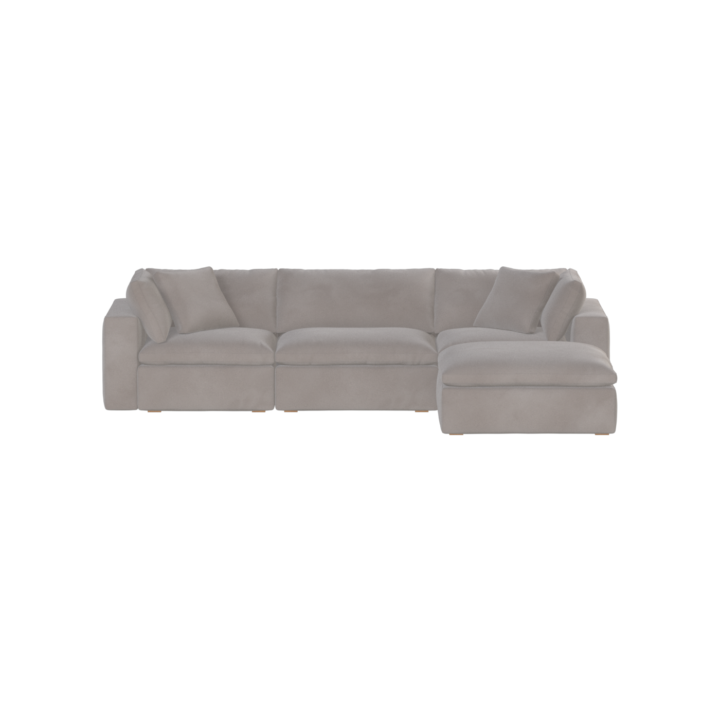 Canapé d'angle modulaire trois places Ari avec personnalisation complète du tissu