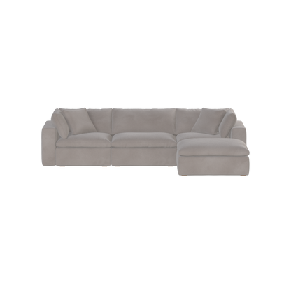 Canapé d'angle modulaire trois places Ari avec personnalisation complète du tissu