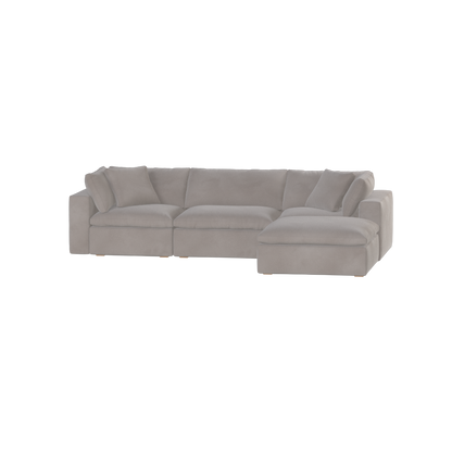 Canapé d'angle modulaire trois places Ari avec personnalisation complète du tissu