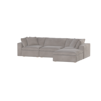 Canapé d'angle modulaire trois places Ari avec personnalisation complète du tissu