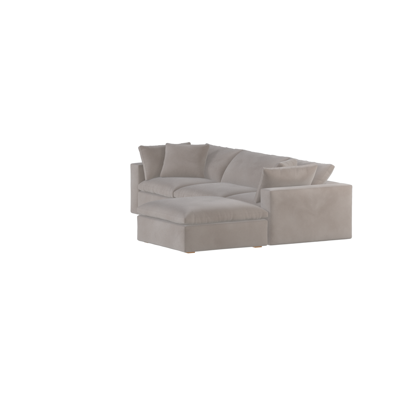 Canapé d'angle modulaire trois places Ari avec personnalisation complète du tissu