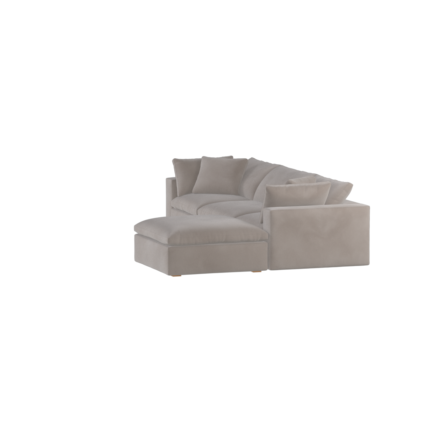 Canapé d'angle modulaire trois places Ari avec personnalisation complète du tissu