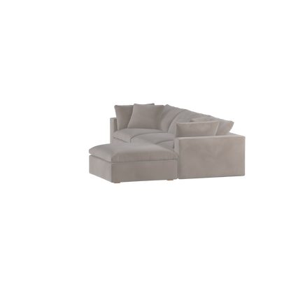 Canapé d'angle modulaire trois places Ari avec personnalisation complète du tissu