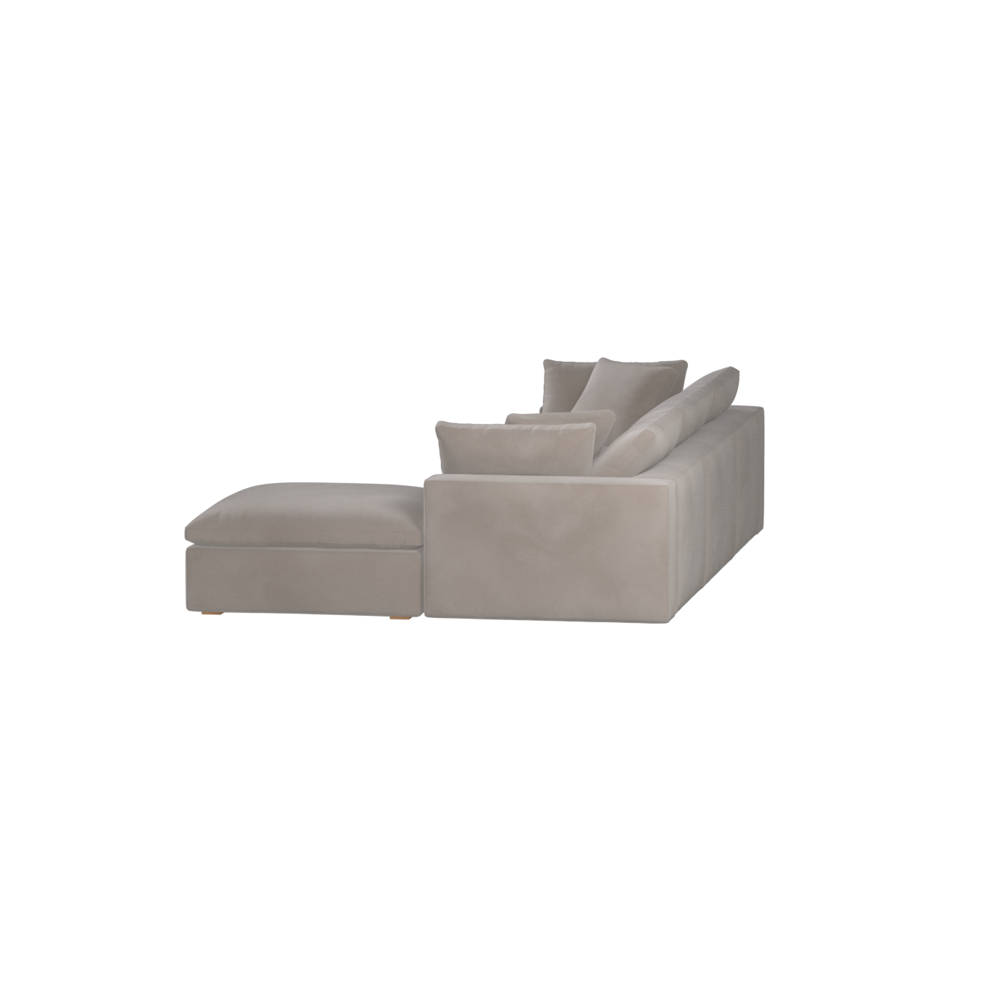 Canapé d'angle modulaire trois places Ari avec personnalisation complète du tissu