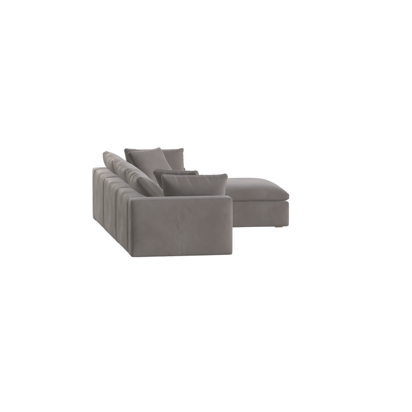 Canapé d'angle modulaire trois places Ari avec personnalisation complète du tissu