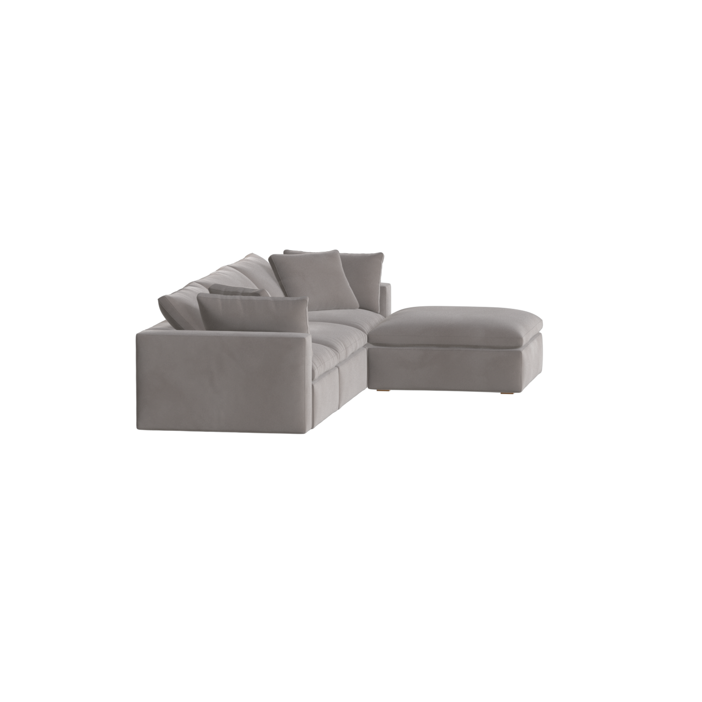 Canapé d'angle modulaire trois places Ari avec personnalisation complète du tissu