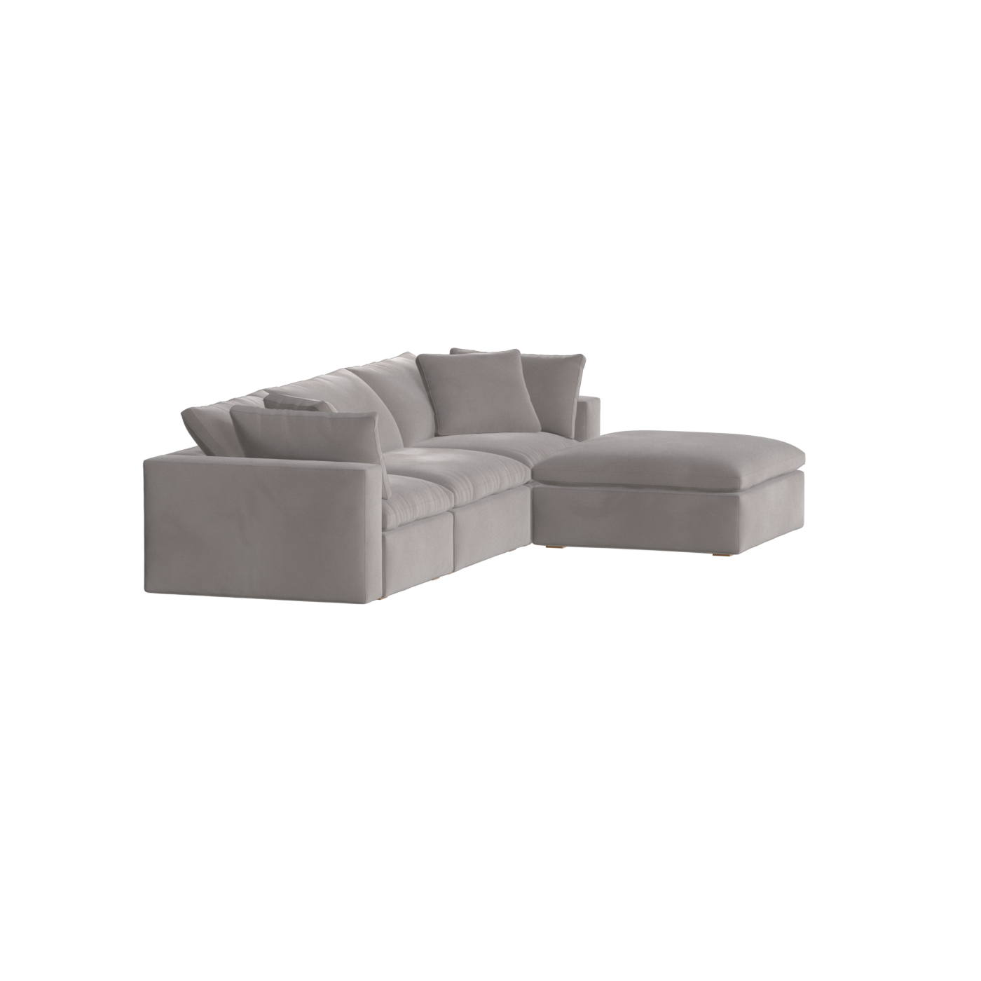 Canapé d'angle modulaire trois places Ari avec personnalisation complète du tissu